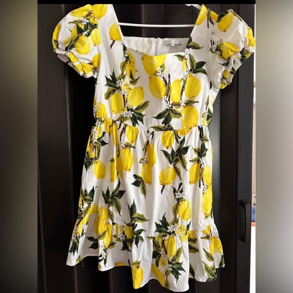 English Factory Dresses & Skirts - English Factory Yellow Lemon Print Mini Dress